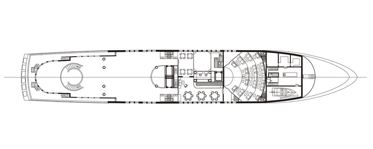 287 Foot custom yacht main salon