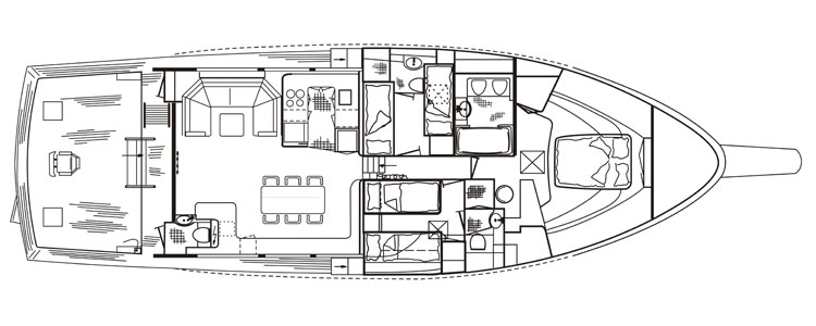 62 Foot Striker 3 stateroom