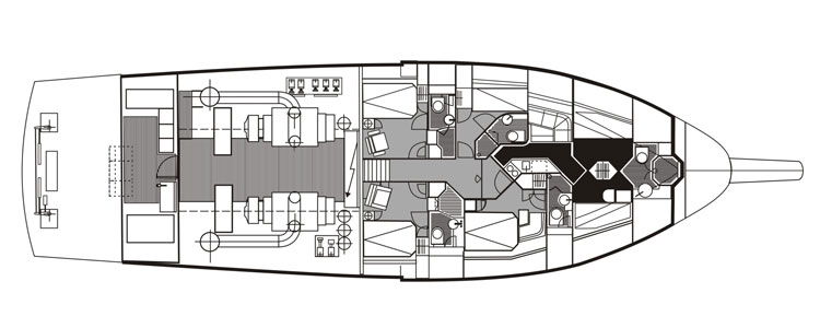 85 Foot Striker below deck